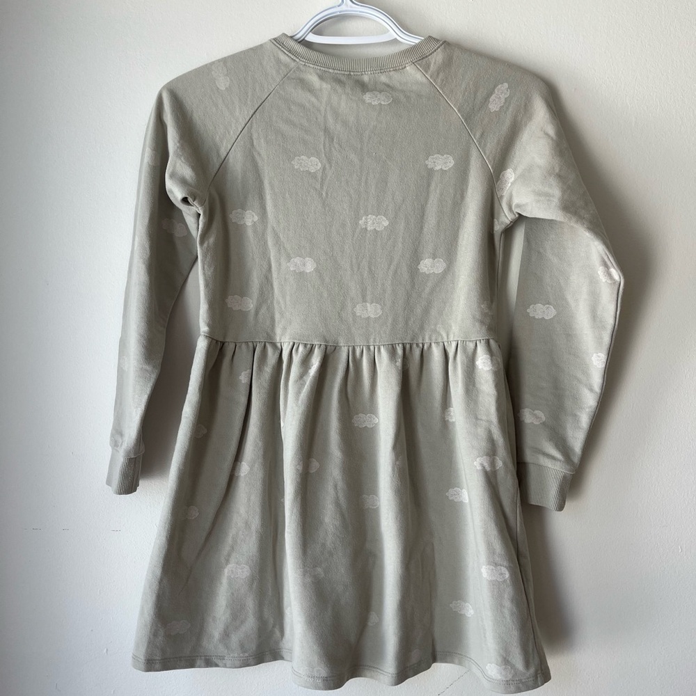 Rylee + Cru long sleeve sweater dress neutral cloud print cotton blend girls 8-9 - Picture 11 of 12